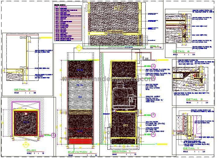 Compact Mini-Bar CAD Detail for Hotel Guest Rooms